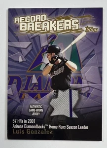 2002 Topps Luis Gonzalez Record Breakers Game Worn Jersey Relic AR135-01 - Picture 1 of 2