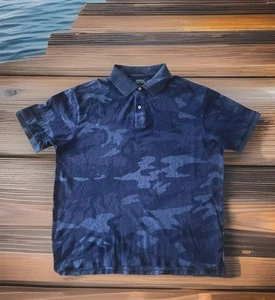 POLO RALPH LAUREN POLO MIMETICA ALL OVER BLU MIMETICA UOMO GRANDE E ALTA 2XB - Foto 1 di 7