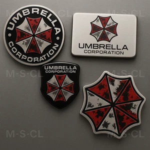 4X Umbrella Corporation KFZ Aluminium Legierung Aufkleber Sticker Metall Auto - Bild 1 von 19