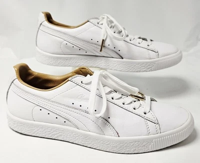 Puma Women's Clyde Core Leather Sneaker Shoes Puma White/Taffy Size 8 - Image 1 of 4