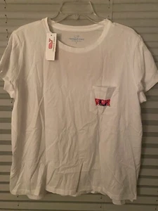 Neu mit Etikett Vineyard Vines entspanntes Damen-T-Shirt weiß kurzärmlig Large 100 % Baumwolle - Bild 1 von 5