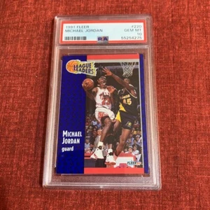 PSA10 Michael Jordan 1991 Fleer #220 League Leaders Chicago Bulls HOF NBA Free s - Bild 1 von 12
