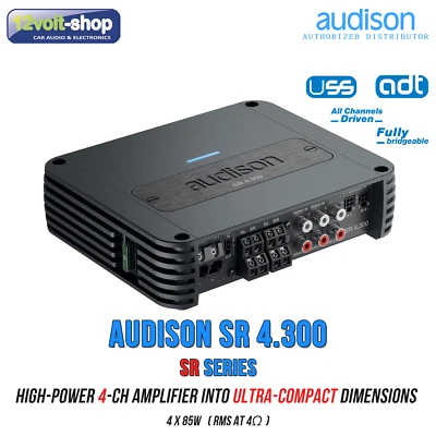 Audison SR 4.500 - 4-ch ultra-compact 520W amplifier (D class) with crossover - Image 1 of 4