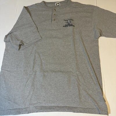 Vtg 90s Kennedy Space Center Embroidered Henley Shirt Space Shuttle NASA Sz 2XL - Image 1 of 4