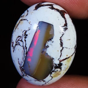 natural mexican FIRE OPAL oval cabochon loose gemstone 30.70 Cts. (20x26x9 mm) - Picture 1 of 6