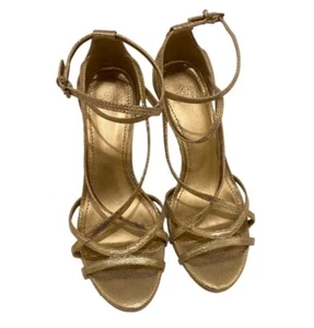 Sandalias de cuña doradas Belle Badgley para mujer talla 7,5 - Imagen 1 de 3