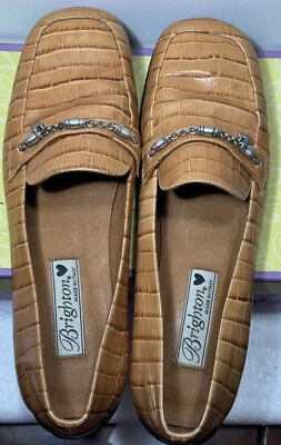 Mocasines/Zapatos Brighton para Conducir 8,5 M - Nuevos en Caja Unice Palomino Camel Marrón Cocodrilo Foto 1 de 4