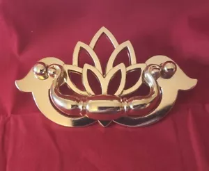 Vintage Goldtone 4 Inch Drawer Pull - Picture 1 of 5
