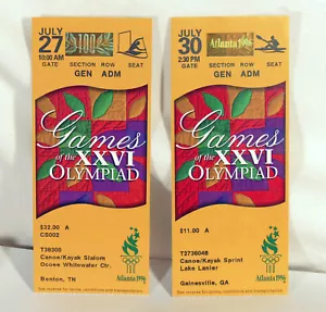 1996 Atlanta Olympics CANOE/KAYAK SLALOM & SPRINT used 2-ticket set - Picture 1 of 2