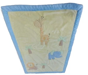 Koala Baby Yellow Jungle Safari Blanket Lion Giraffe Elephant Palm Sherpa 28x38 - Picture 1 of 10