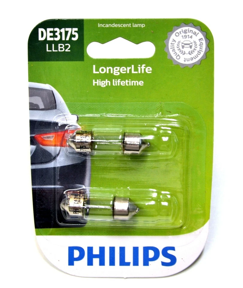 Philips LongerLife DE3175 10W Dos Bombillas Interior Mapa Luz Repuesto Stock OE Foto 1 de 4