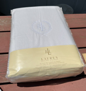 Ralph Lauren Microfine Fleece TWIN Blanket - White NIP