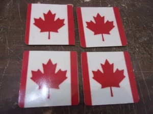SET OF 4 CANADIAN FLAG  DRINK COASTERS    NEW  HANDMADE   FAST SHIPPING - Picture 1 of 2