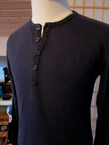 T-shirt sportiva Superdry taglia S blu scuro bottoni etichetta - Foto 1 di 5