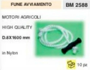 FUNE corda AVVIAMENTO COMPLETA MOTOCOLTIVATORE Ø 8 lunga 1,6 m PROFESSIONALE - Picture 1 of 1