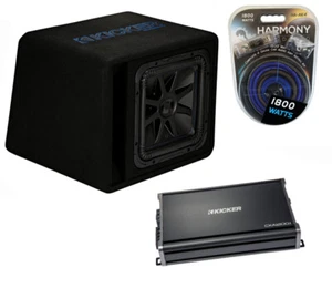 Kicker 44VL7S122 12" 1500 W Solo- Baric Loaded Dual Sub Box W/CX1200.1 Amp Kit - Picture 1 of 6