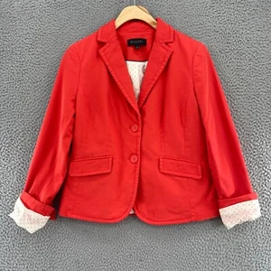 Talbots Blazer Womens 2 Orange Button Up Pockets Stretch Jacket Office Career - Picture 1 of 10