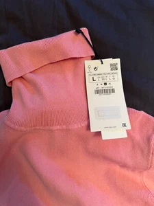 ZARA ROLLKRAGEN PULLOVER L(M) ROSE 72% VISKOSE - Bild 1 von 8