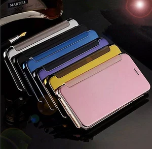 COQUE HOUSSE LIVRE HUAWEI P10 FLIP COVER RABAT FIN EFFET MIROIR + VERRE - Picture 1 of 14