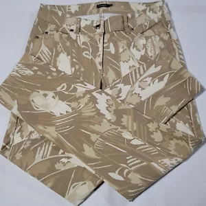 Jeans denim elasticizzato J. McLaughlin taglia 0 Lexi beige stampa floreale orlato - Foto 1 di 17
