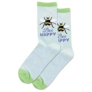Calcetines para mujer Bee Happy talla 9-11 como nuevos Hot Sox Polinizador Buzz Moda nuevos - Imagen 1 de 1