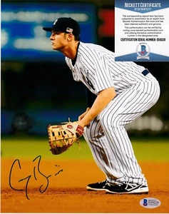GREG BIRD NEW YORK YANKEES BECKETT AUTHENTICATED ACTION SIGNED 8x10 - Picture 1 of 1