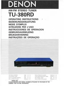 Bedienungsanleitung-Operating Instructions für Denon TU-380 RD  - Bild 1 von 1