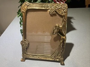 Antique ART NOUVEAU LARGE 12X9 HEAVY 5 LB SOLID Bronze PICTURE PHOTO FRAME - Picture 1 of 9