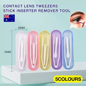Contact Lens Tweezers Stick Inserter Remover Tool Kit Tip Storage Case Box Set - Picture 1 of 17