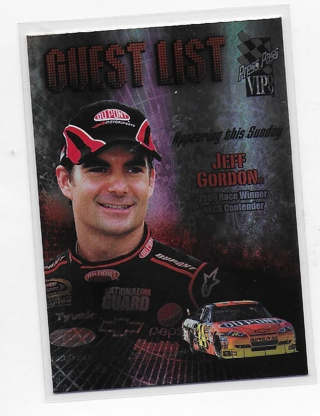 2009 Press Pass VIP Guest List Jeff Gordon #GL7 HOF - Image 1 of 1
