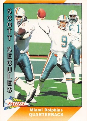Scott Secules 1991 Pacific 282 Miami Dolphins Rookie Football Card - Image 1 of 2