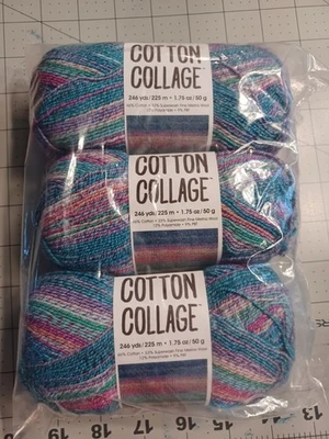 Premier Yarns Cotton Collage Yarn Party Multi 847652090252 Lot Of 3 - Image 1 of 3