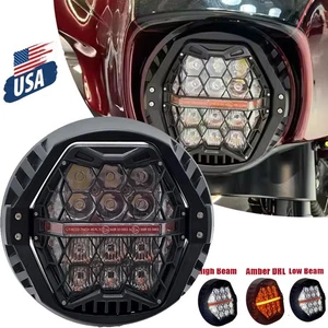 Faro LED de 7" de haz alto/bajo DRL para Harley Street Glide 06-13 FLHX  - Imagen 1 de 21