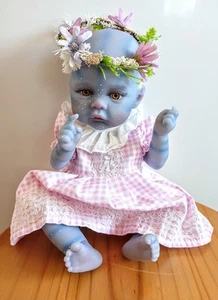 12"Meadow Blue Alien Realistic Lifelike Reborn Doll Handmade Cuddly And Cute - Picture 1 of 10