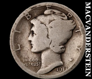 1917-D Mercury Dime - Scarce Better Date No Reserve #D5588 - Picture 1 of 2