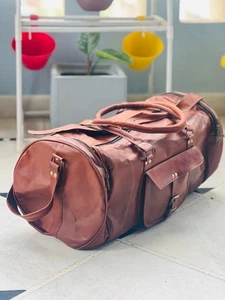 Borsone da viaggio uomo nuovo in vera pelle di capra borsone palestra holdall... - Foto 1 di 5