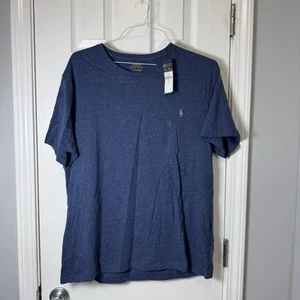New Polo Ralph Lauren T Shirt Large Short Sleeve Classic Fit Men’s Blue Heather - Picture 1 of 5