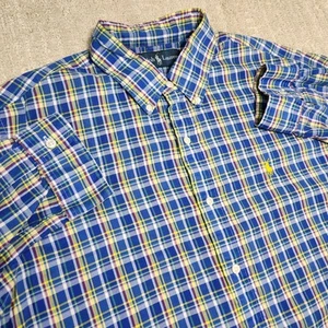 Ralph Lauren Shirt Men L Madres Plaid Button Down Classic Fit Buisness Casual - Picture 1 of 6