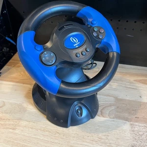 Interact V-Thunder Racing Wheel PlayStation 2 PS2 Blue Black Working - NO PEDAL - Picture 1 of 5