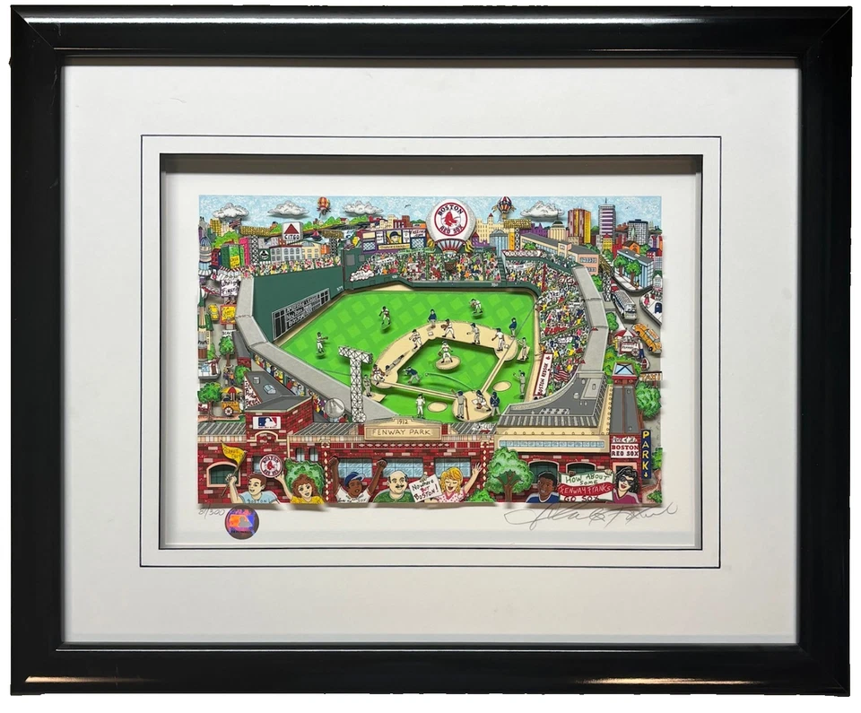 Original Charles Fazzino Boston 'RED SOX FEVER' Fenway Park Béisbol Obra de Arte 3D Foto 1 de 4
