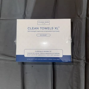 Clean Towels XL Supreme - 50 Biobased Disposable Face Towelettes for All Skin - Picture 1 of 3
