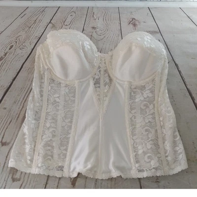 Carnival Lace Strapless Bustier Corset Bra Cream Size 40B (CL) - Image 1 of 4
