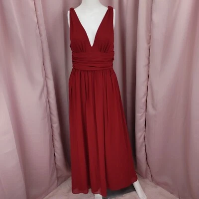 Ever Pretty женщин красный шифоновое v-образным вырезом без рукавов трапециевидный вечернее платье 8 новый с Ярлыками - Изображение 1 из 4