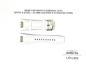Authentic Invicta Subaqua 10161 White Leather 32.5MM Watch Band - Picture 1 of 3