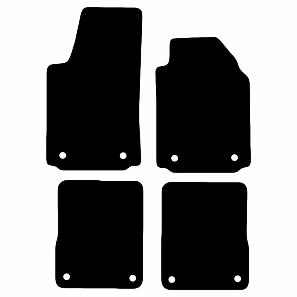 Audi A2 2000 - 2005 Tailored Carpet Car Floor Mats in Black 4pc Set 8 Clips - Image 1 of 1
