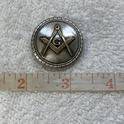 Masonic Concho Fraternal Conchos Hand Stamped On Back - Image 1 of 2