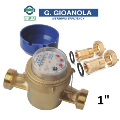 Contatore acqua 1" quadrante asciutto Gioanola Sisma DARF25 getto unico raccordi - Immagine 1 di 2