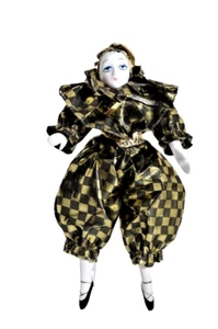 Vintage Pierrot Porcelain Doll ~ 10" Tall - Picture 1 of 7