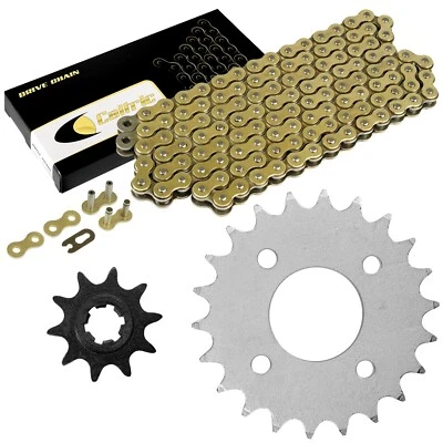 Комплект приводной цепи и звездочек для Suzuki LT80 Quadsport 80 1989 1990-2006 золотистый - Изображение 1 из 4