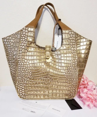 NUEVO CON ETIQUETAS BRAHMIN CARLA NUEZ MOSCADA OPULUST CUERO BOLSO DE MANO BOLSO DE MANO NUEVO CON ETIQUETAS Foto 1 de 4